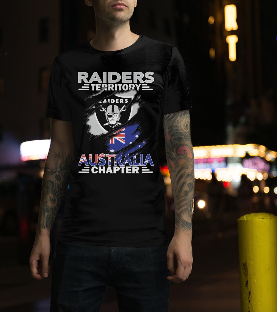 Raiders Territory Australia Chapter Raiders Logo And Australian Flag T-Shirt