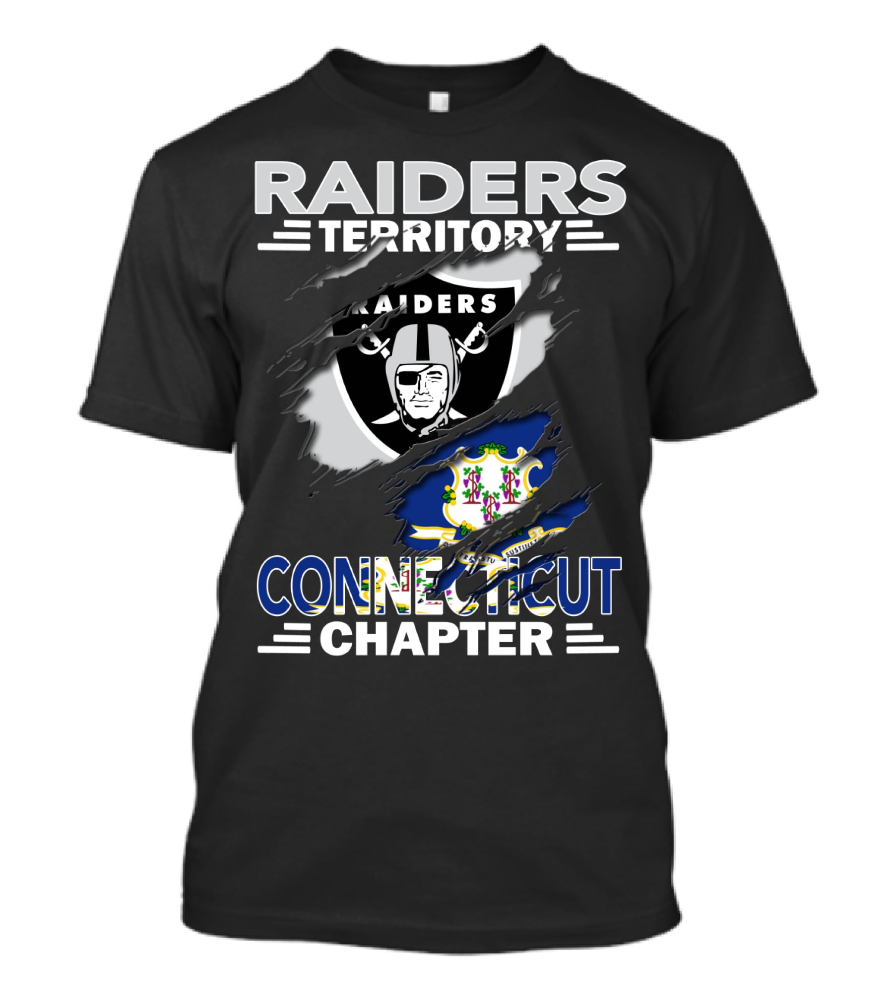 Raiders Territory Connecticut Chapter Shield Emblem Slash T-Shirt