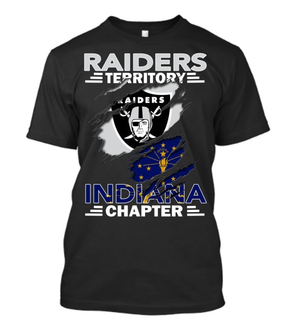 Raiders Territory Indiana Chapter Nfl Team Logo Indiana Flag Integration T-Shirt