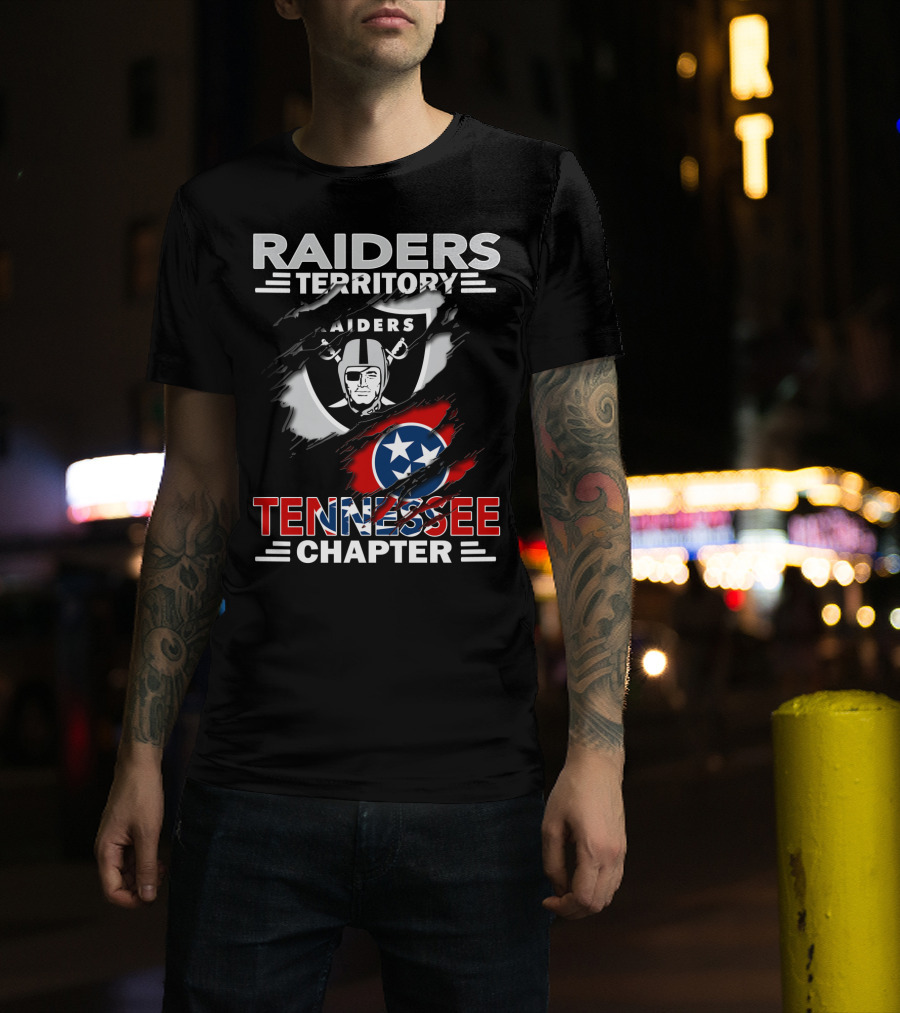 Raiders Territory Tennessee Chapter Logo With Team Emblem And Flag T-Shirt