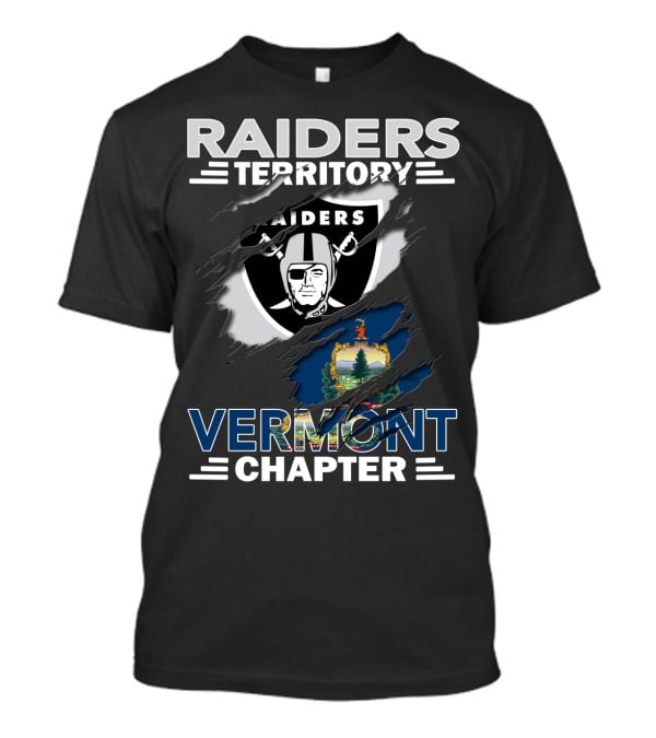 Raiders Territory Vermont Chapter With Vermont State Flag And Raiders T-Shirt