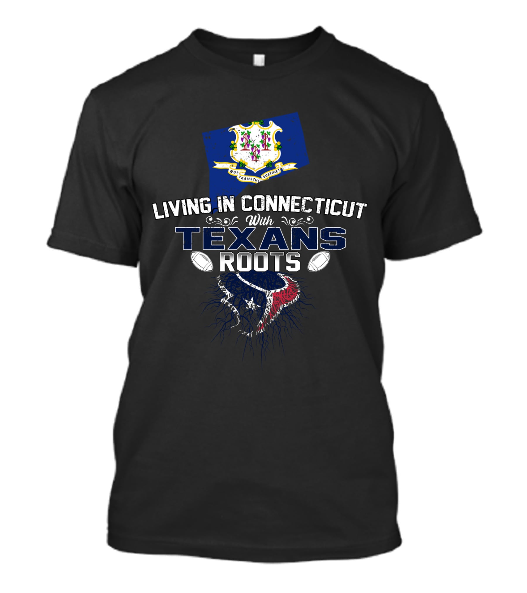 Living In Connecticut With Texans Roots And Football Heritage T-Shirt