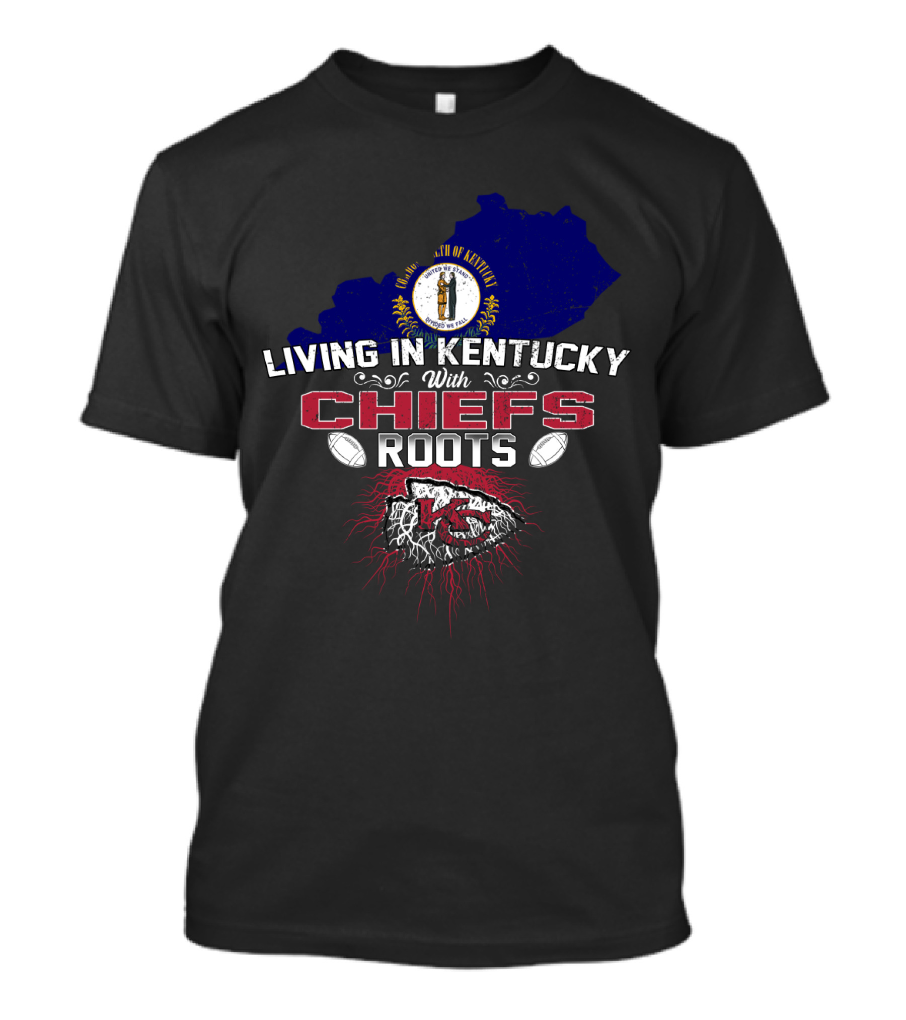 Living In Kentucky With Chiefs Roots T-Shirt
