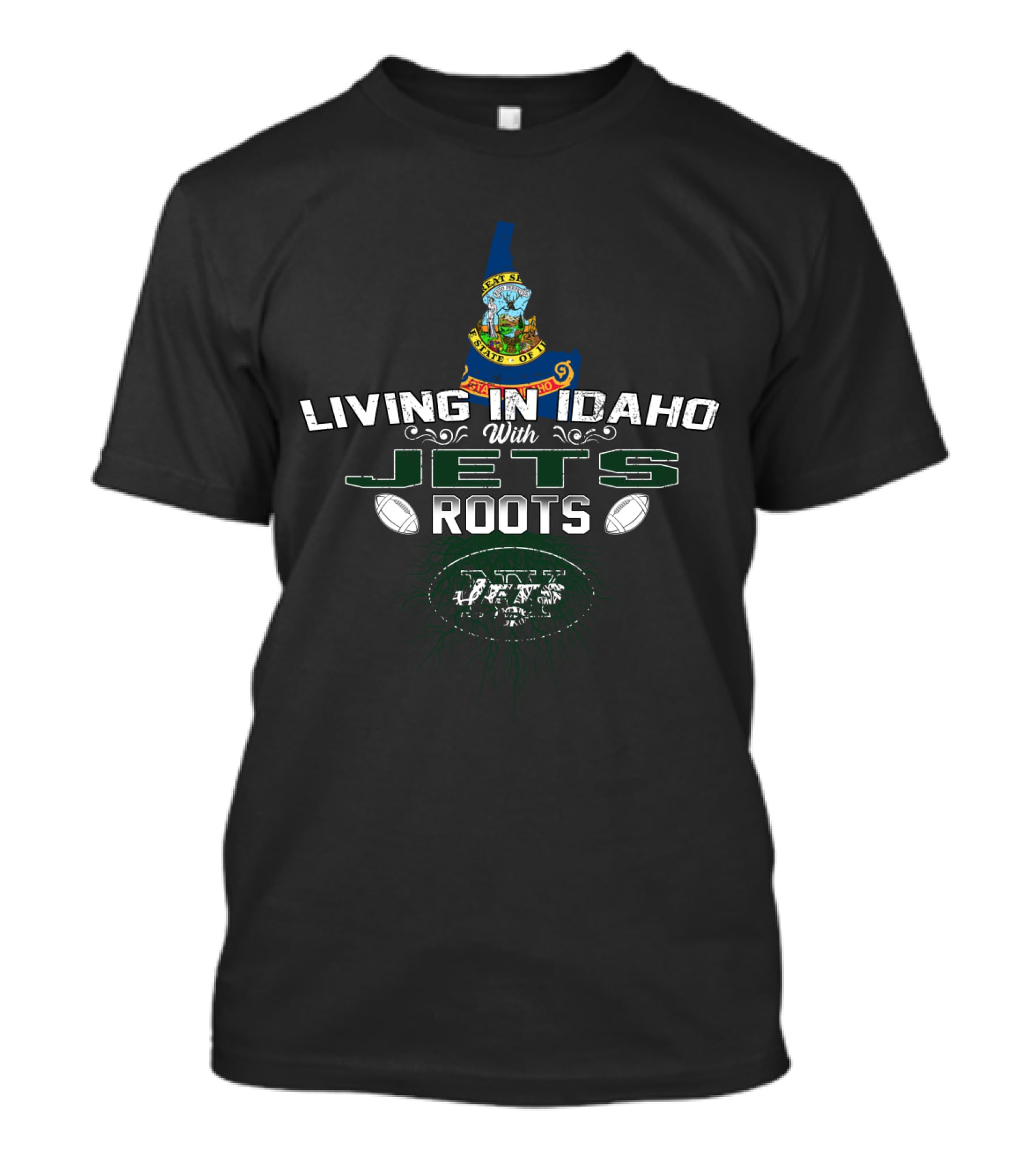 Living In Idaho With Jets Roots Embracing State Pride And Team Spirit T-Shirt