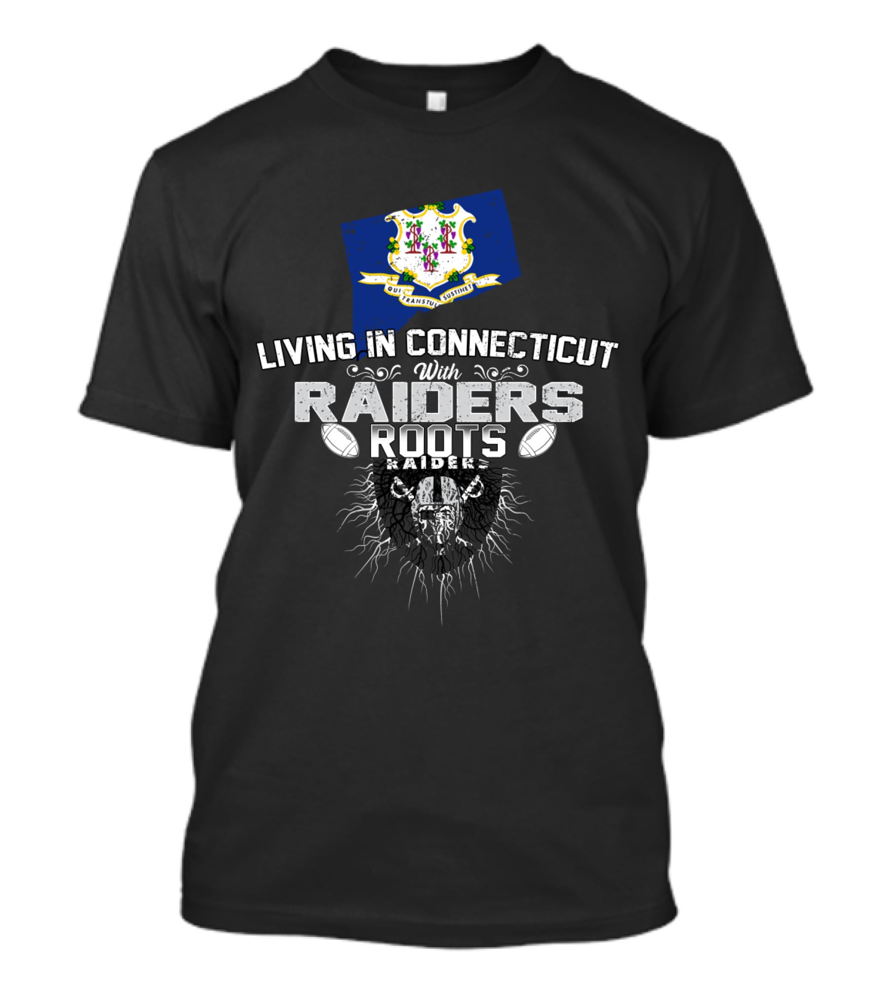 Living In Connecticut With Raiders Roots T-Shirt