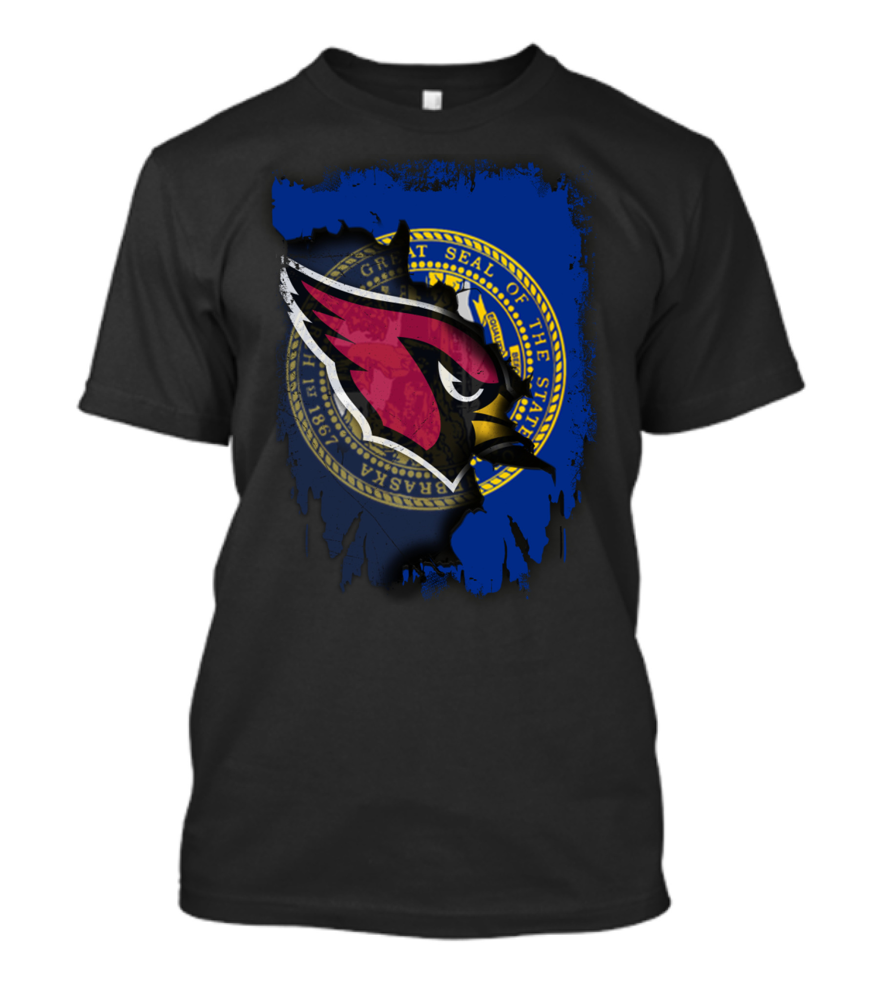 Nebraska State Seal With Cardinals T-Shirt