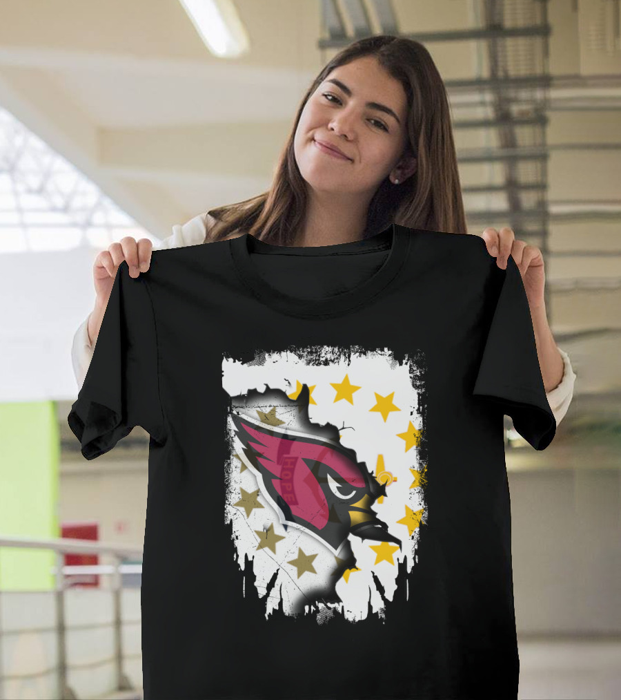 Rhode Island Together with Cardinal and Stars T-Shirt
