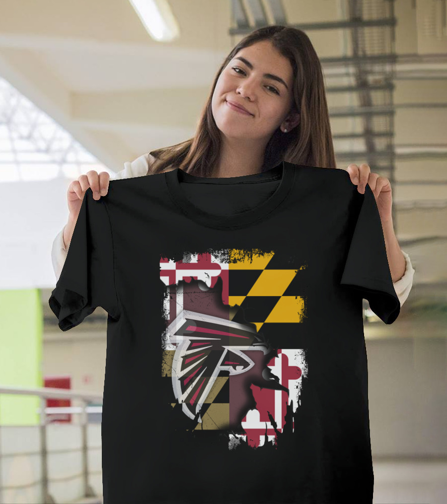 Maryland Pride With Atlanta Falcons Logo Integration T-Shirt