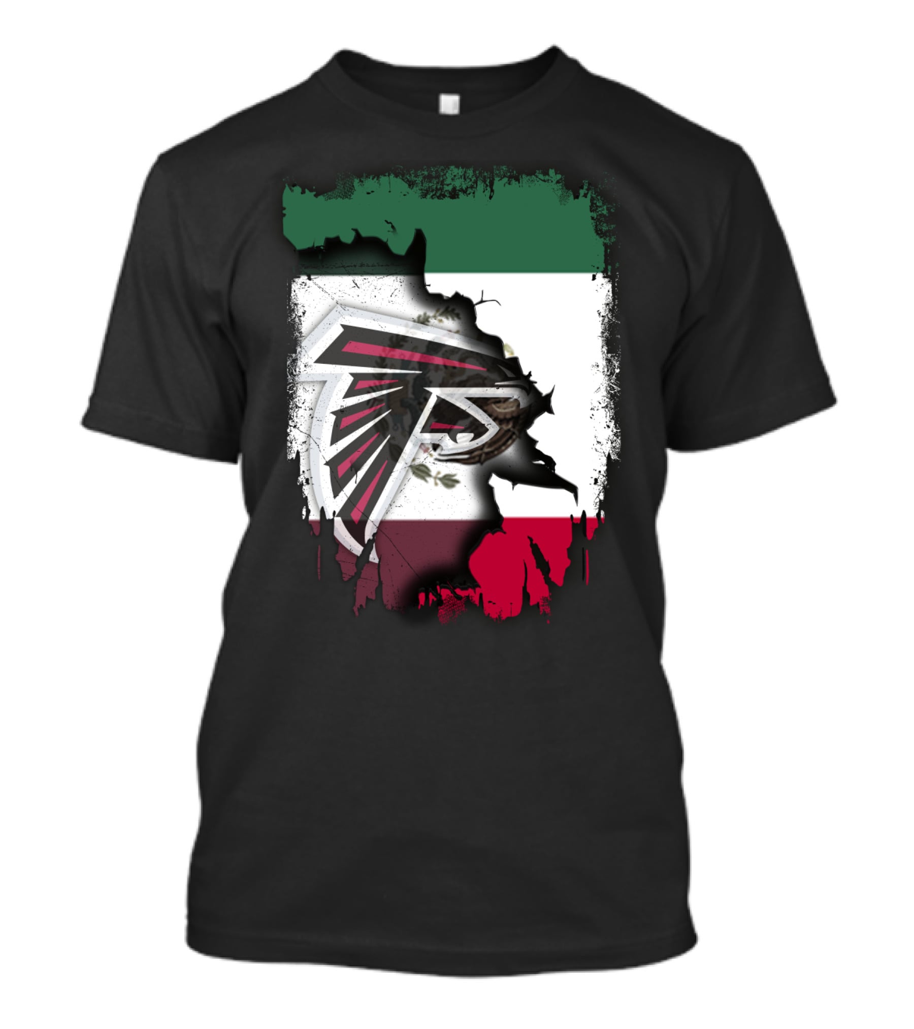Mexico Flag With Atlanta Falcons T-Shirt