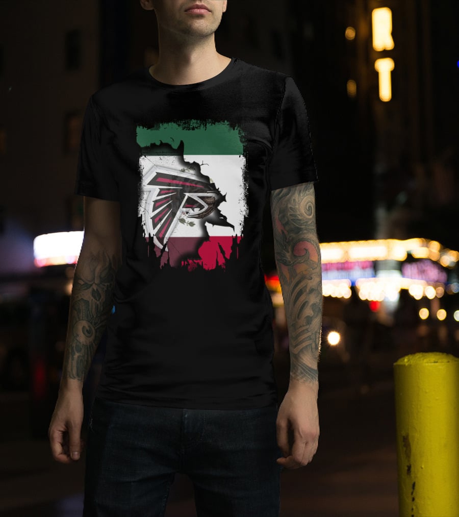 Mexico Flag With Atlanta Falcons T-Shirt