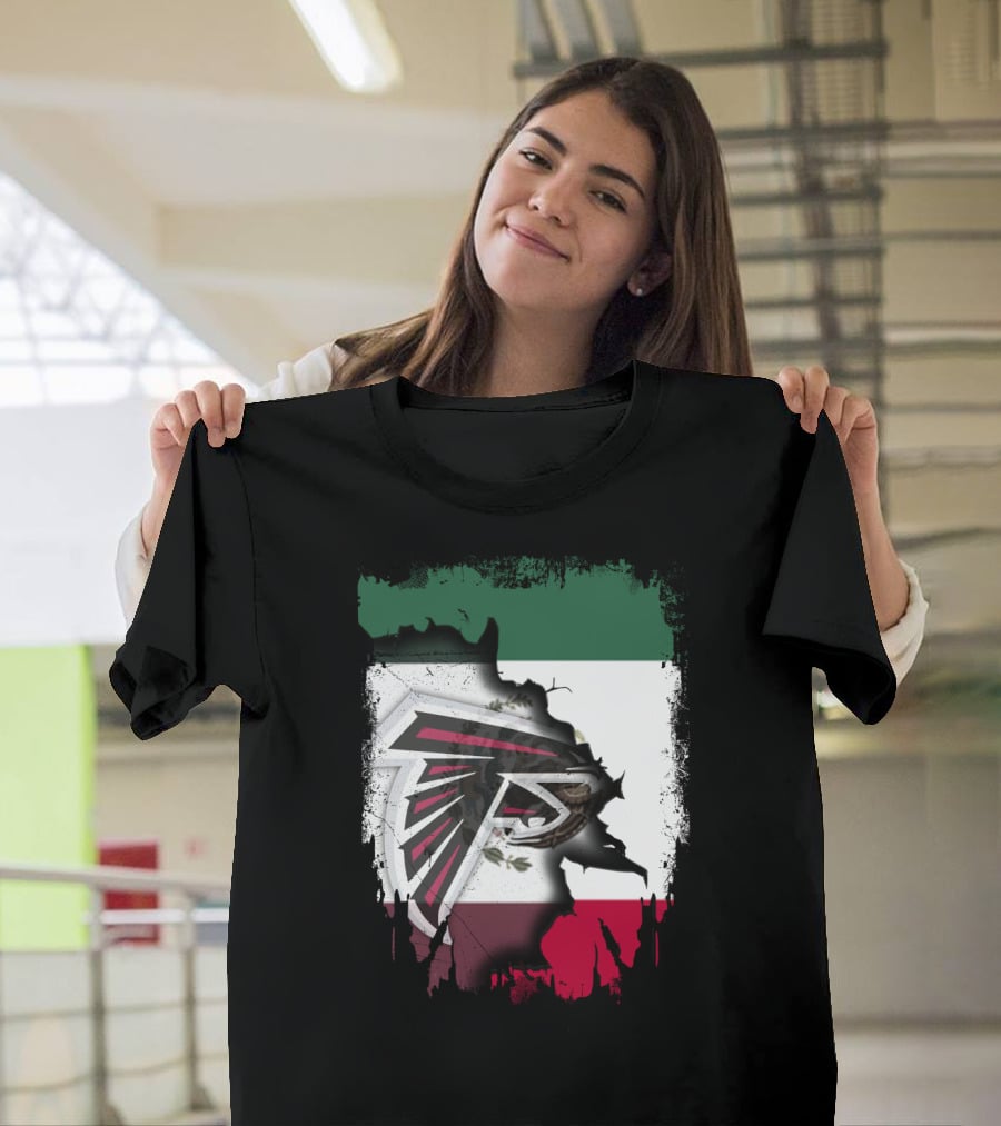 Mexico Flag With Atlanta Falcons T-Shirt