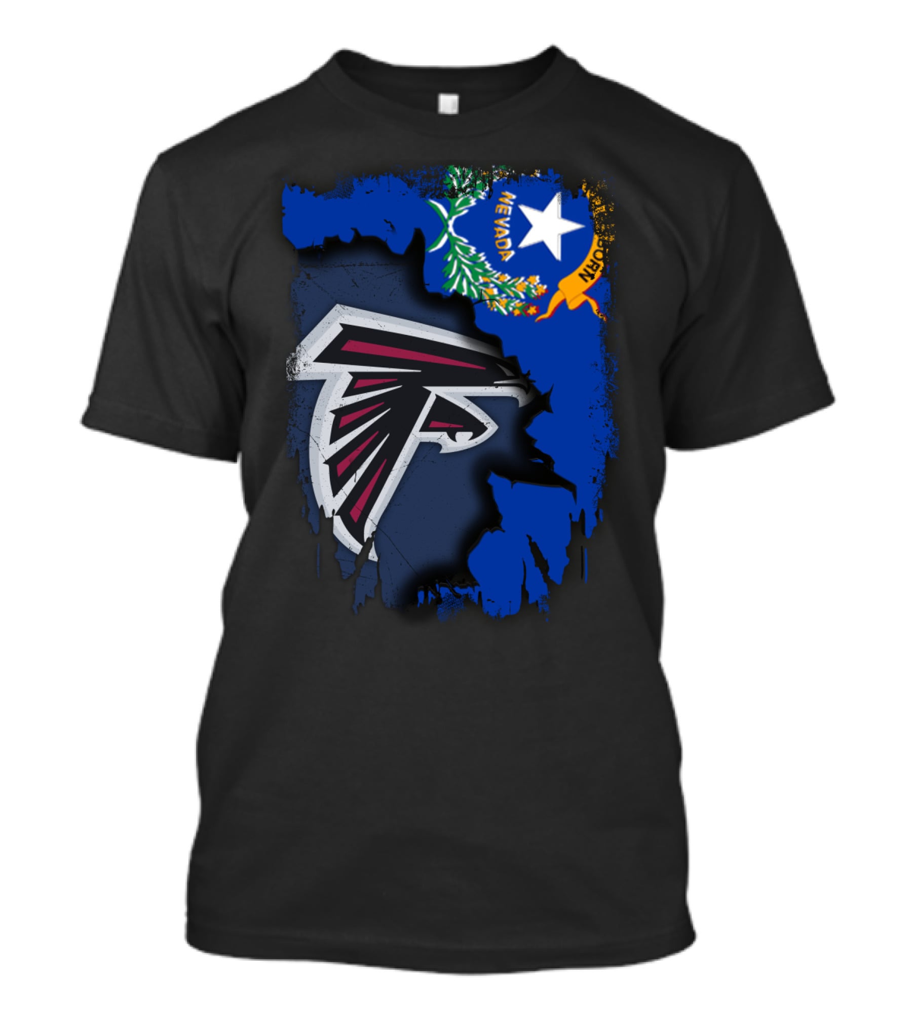 Nevada State Flag With Falcons Logo Integration T-Shirt