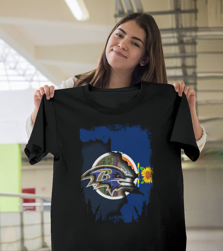 Kansas State Pride with Sunflower and Ravens T-Shirt