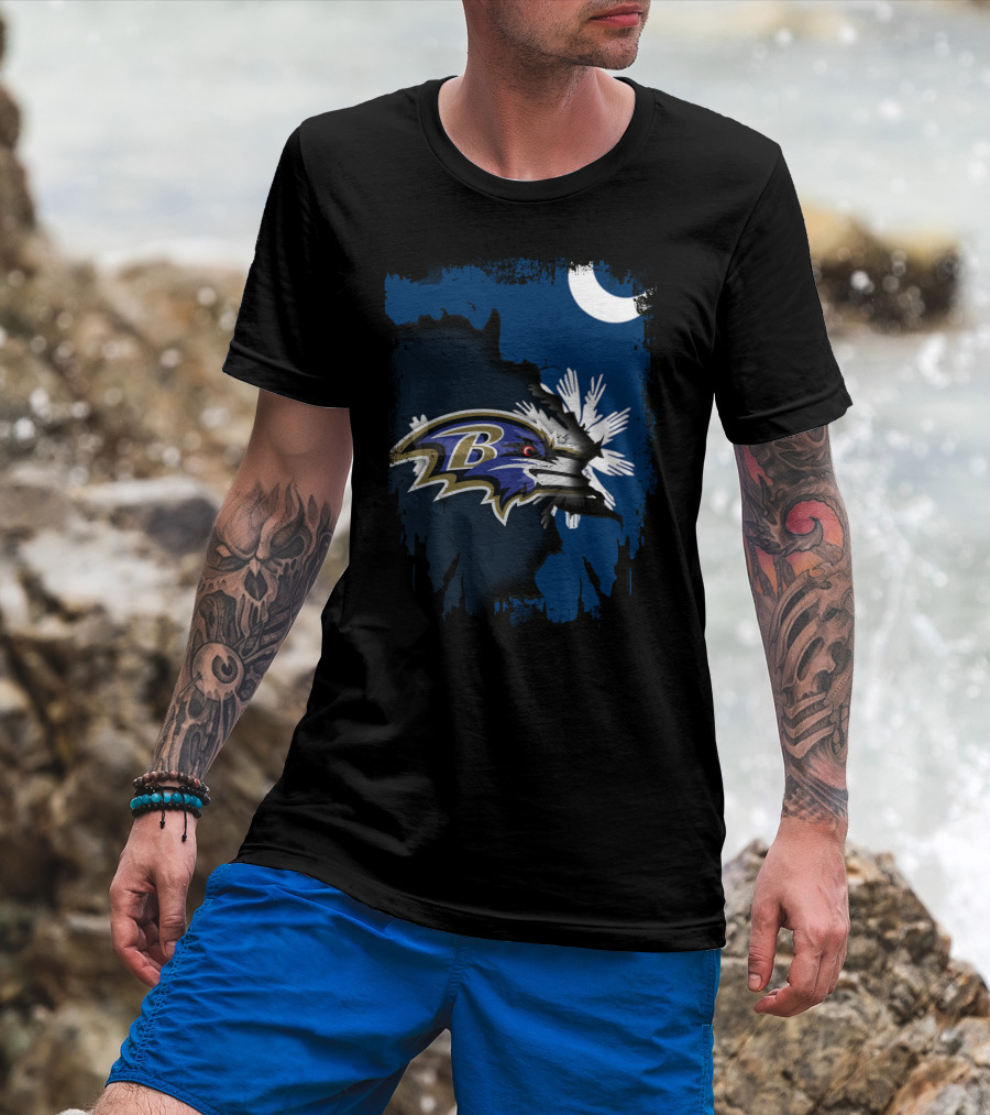 Together South Carolina Palmetto With Baltimore Ravens T-Shirt
