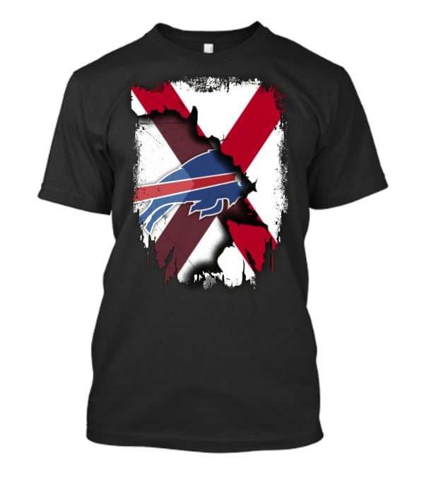 Alabama Buffalo Bills Crossover Flag T-Shirt