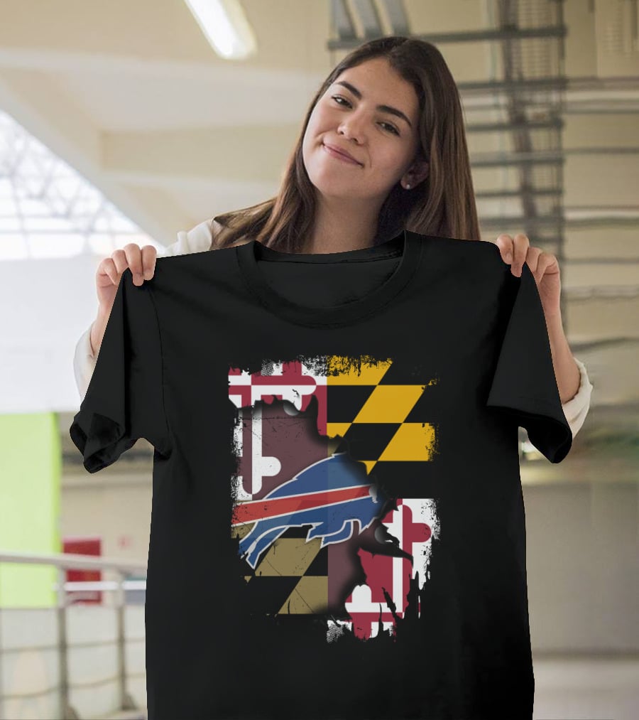 Together Maryland With Bills And Maryland Flag T-Shirt