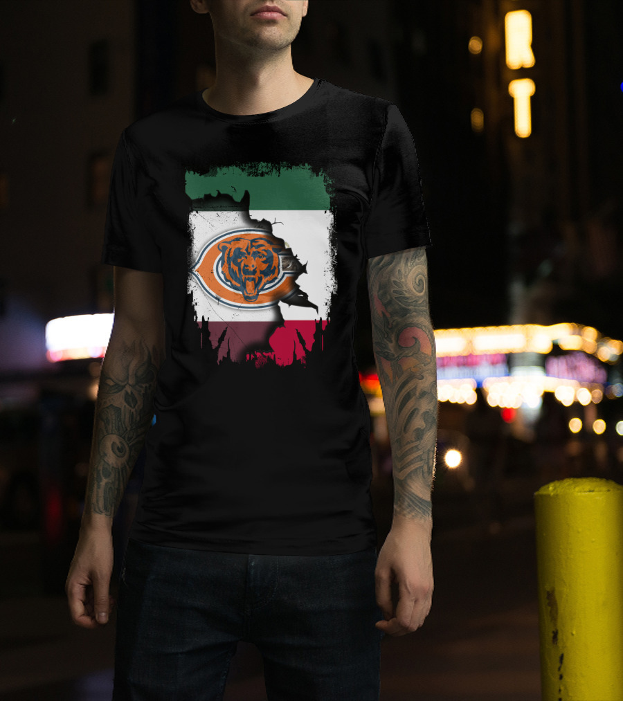 Together Mexico Bears Flag Icon Rip T-Shirt