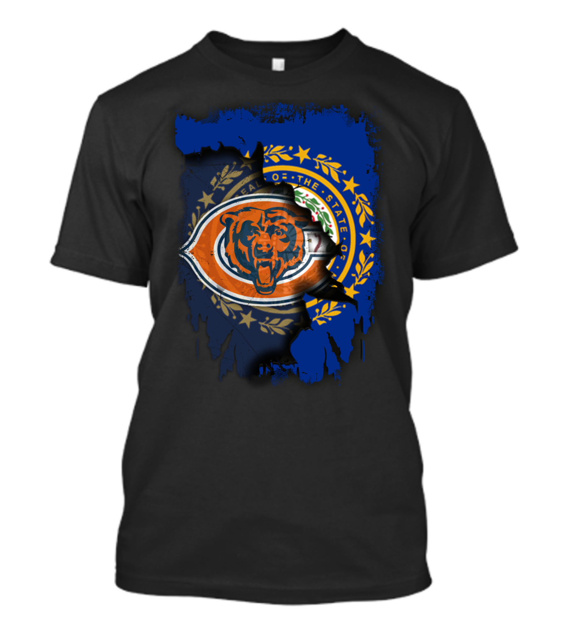 Together New Hampshire With Chicago Bears Emblem T-Shirt