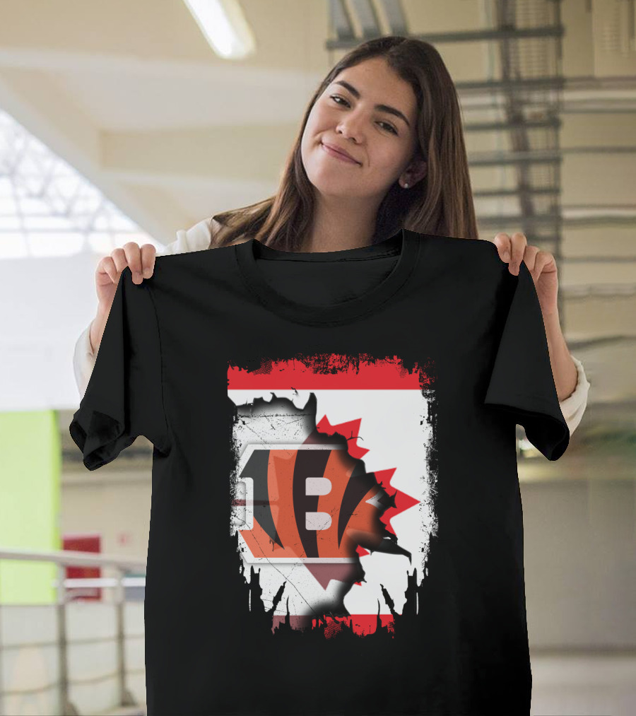 Together Canada with Cincinnati Bengals Flag Fusion T-Shirt