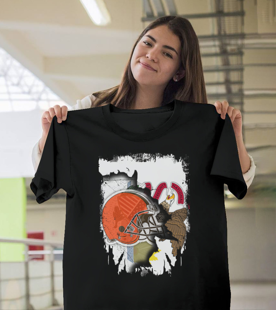 Together Illinois Integrity With Browns Helmet Eagle T-Shirt