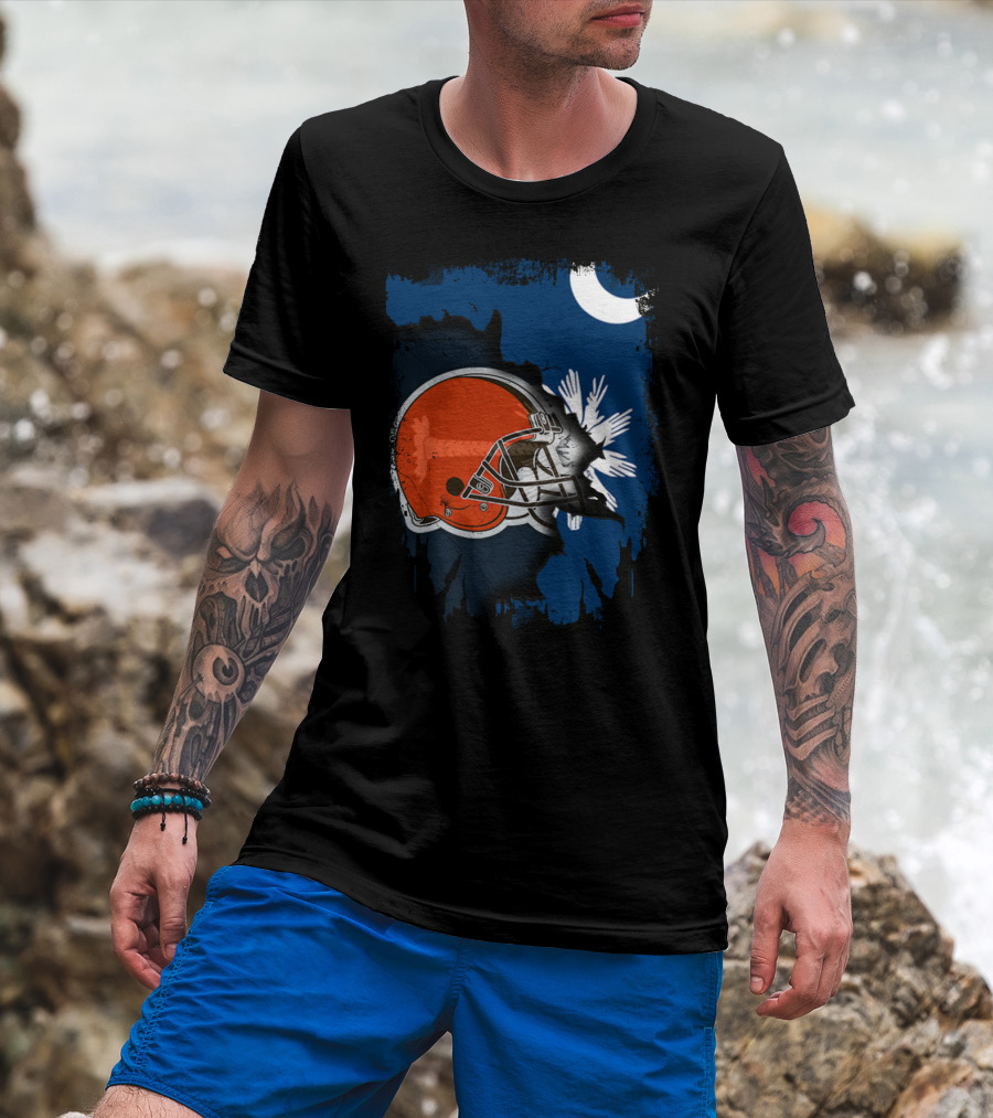 Together South Carolina Browns Helmet Palmetto Crescent Moon T-Shirt
