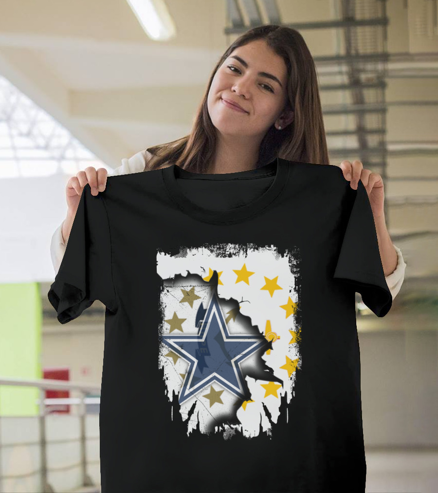 Together Rhode Island With Dallas Cowboys Star And State Symbol Stars T-Shirt