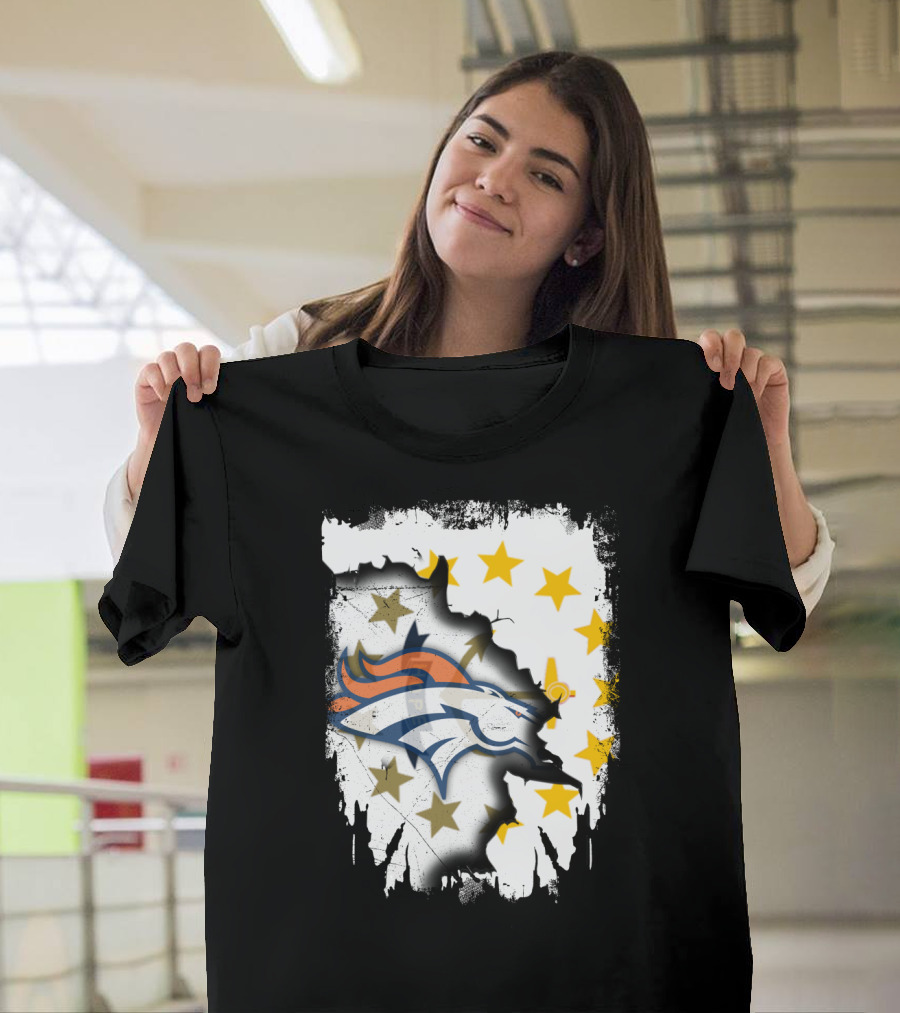 Together Rhode Island Broncos Stars Map T-Shirt
