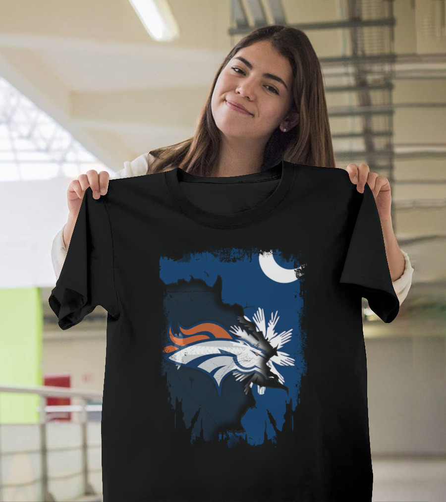 Together with Broncos in South Carolina Palmetto and Crescent T-Shirt