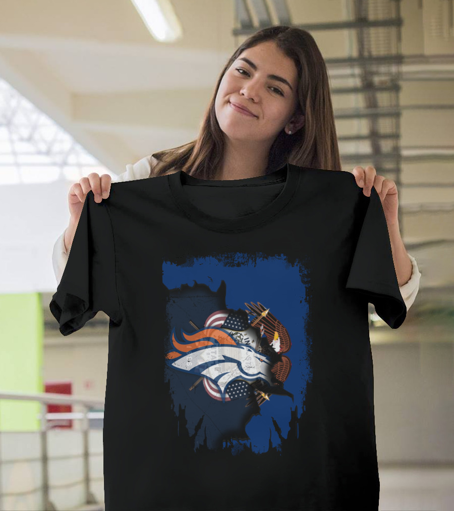 Together Utah With Broncos American Eagle And Flag T-Shirt