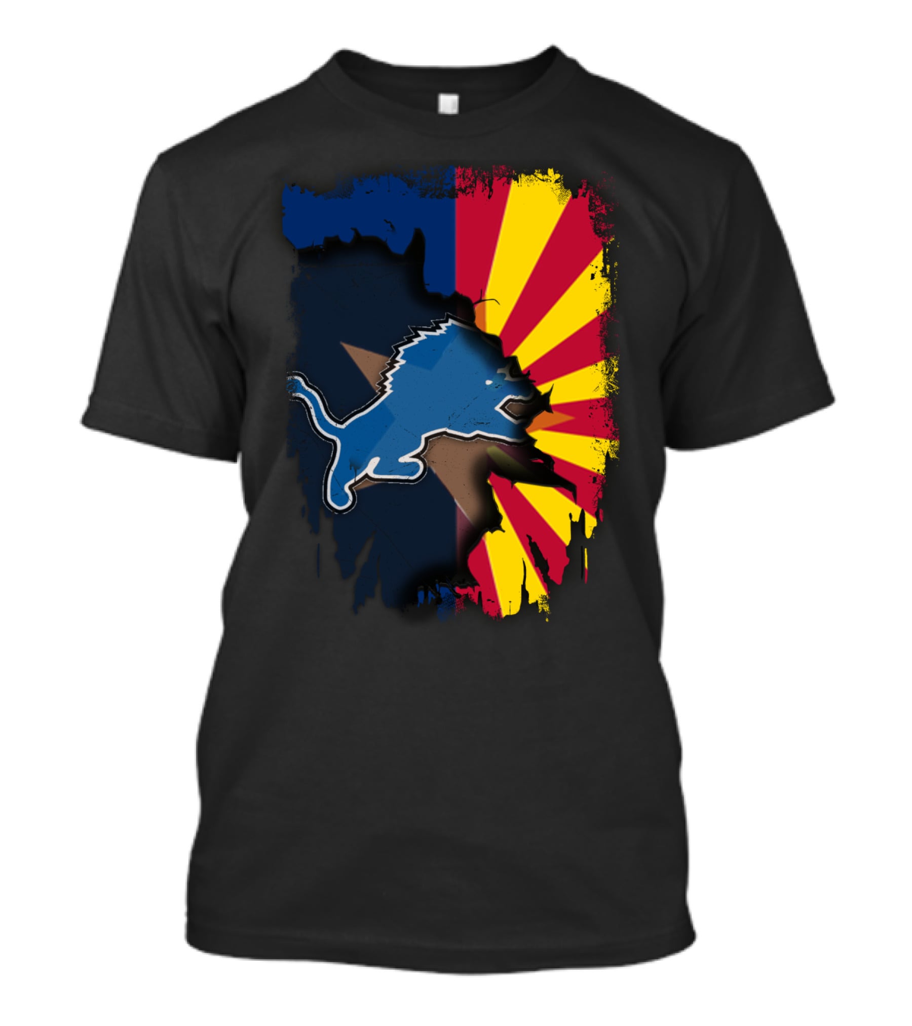 Arizona Flag With Detroit Lions Dual T-Shirt