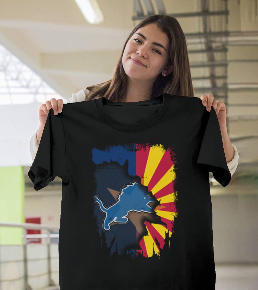 Arizona Flag with Detroit Lions Dual T-Shirt