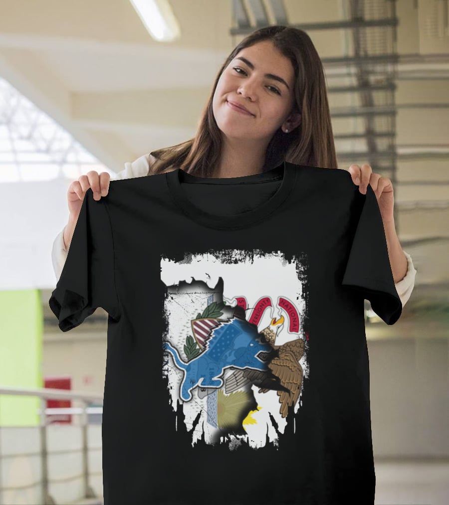 Detroit Lions Meet Illinois State Seal Strength Unity T-Shirt