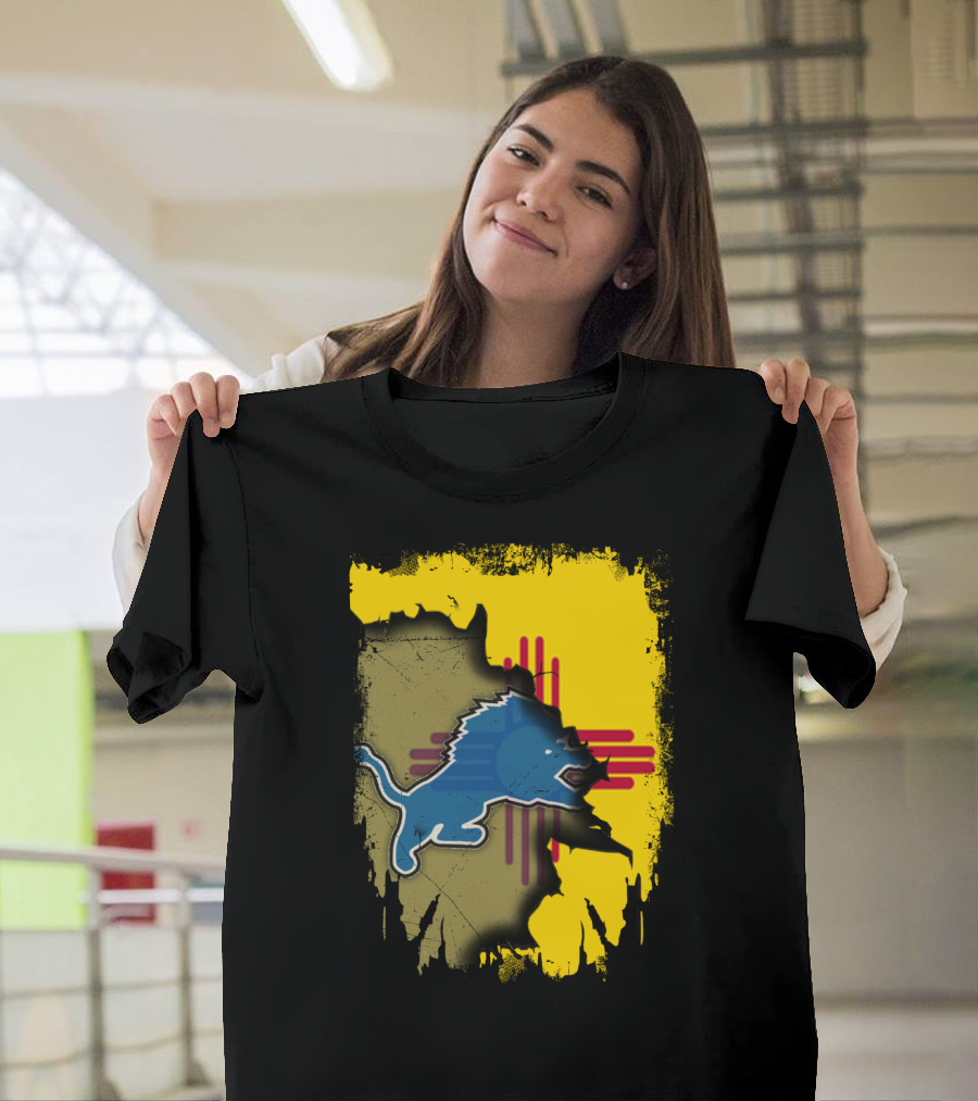 Together New Mexico Zia Symbol With Detroit Lions T-Shirt