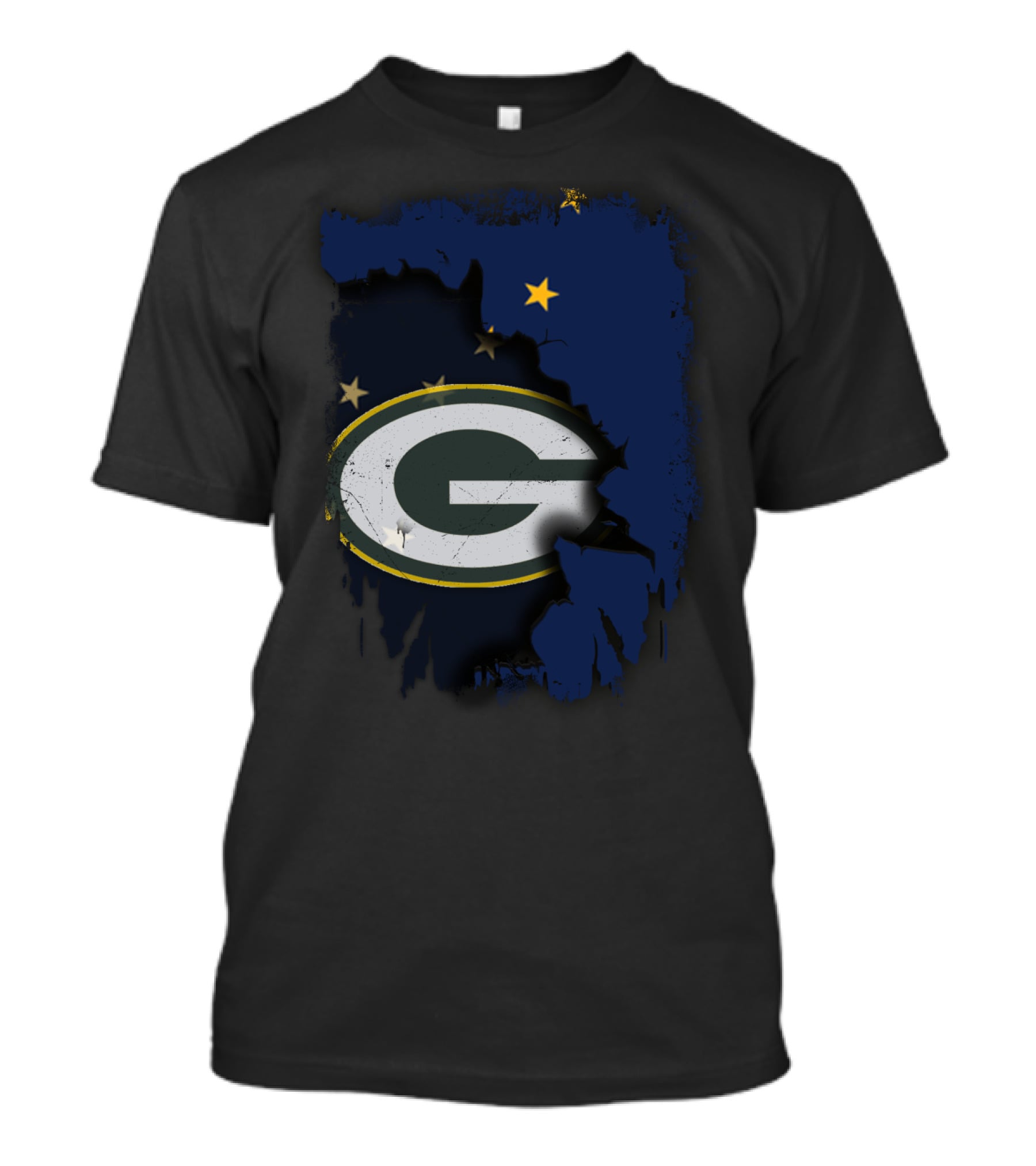 Alaska And Packers United With Green Bay Logo And Stars T-Shirt