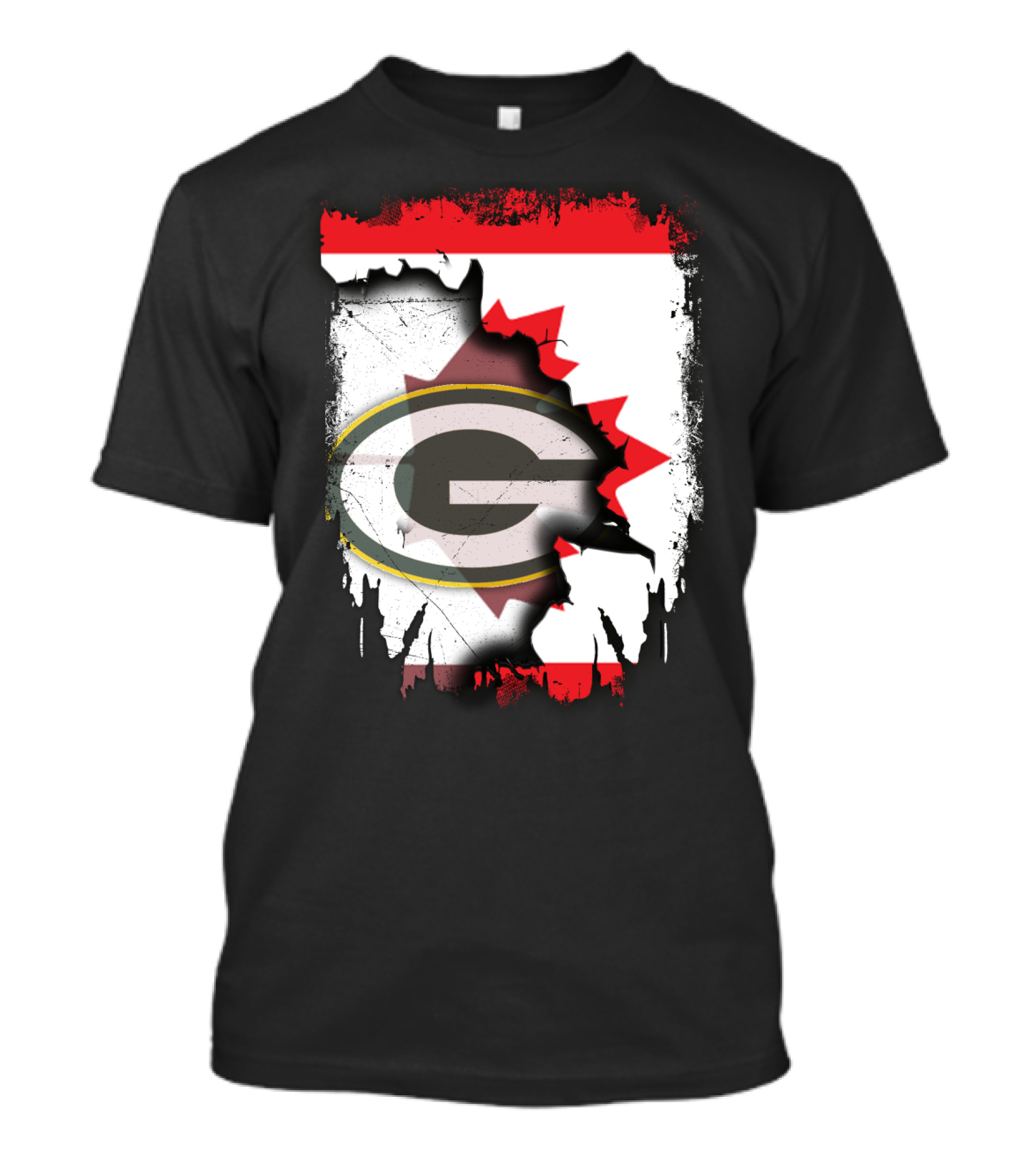 Canada Green Bay Packers Flag Fusion T-Shirt