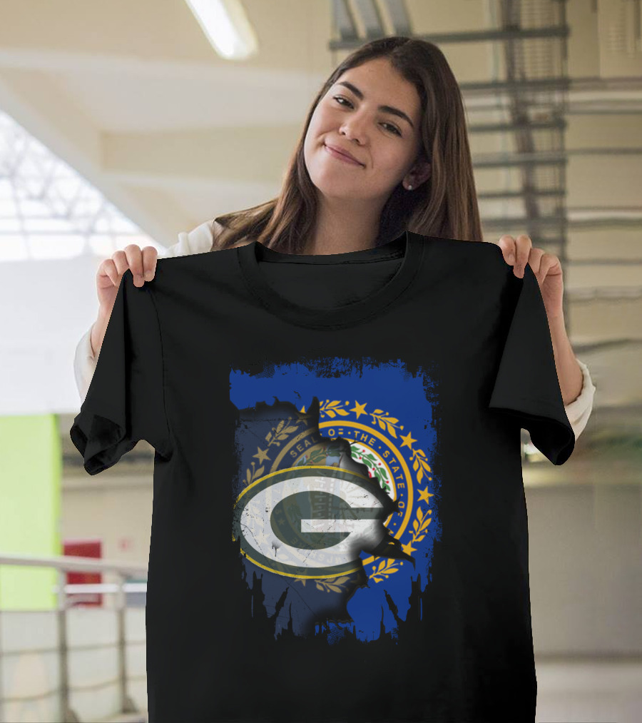 Together New Hampshire With Green Bay Packers State Seal Fusion T-Shirt
