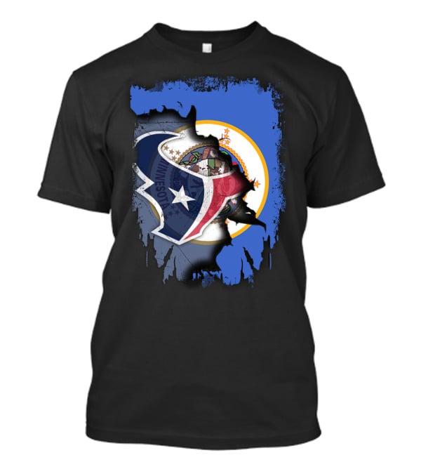 Minnesota And Texans United: Shield And Seal Fusion T-Shirt