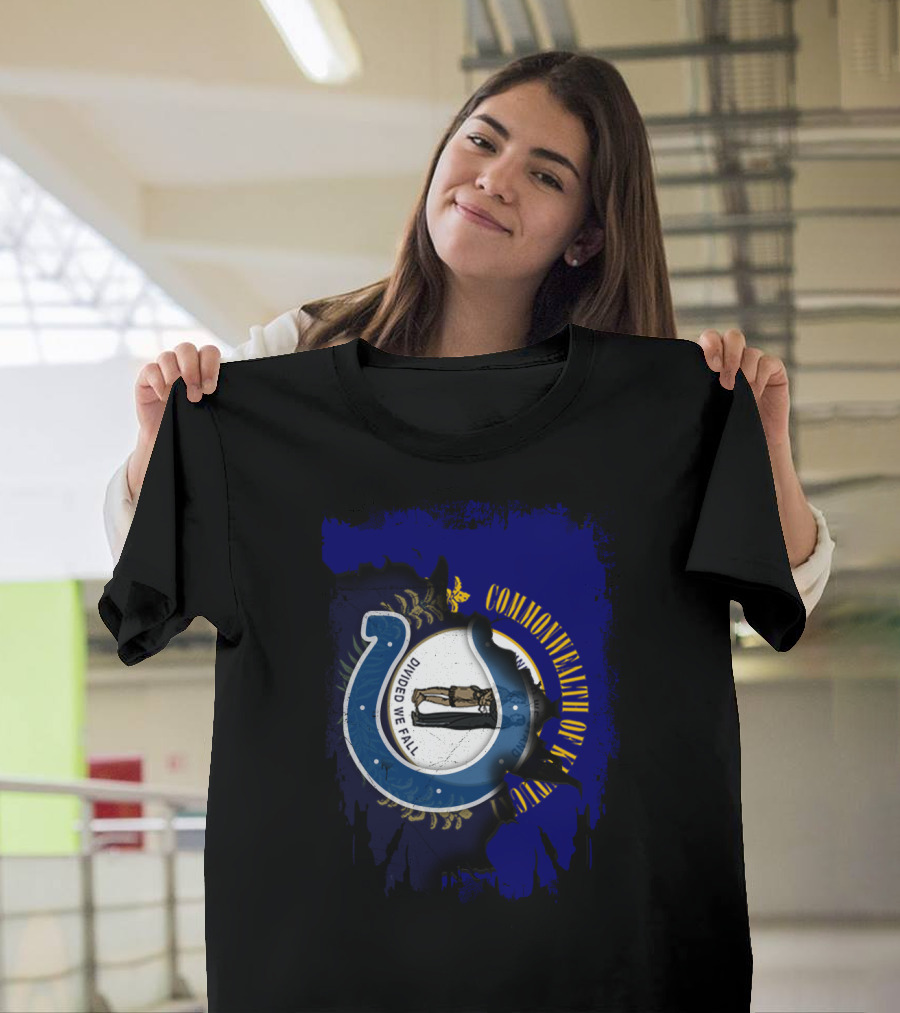 Commonwealth of Kentucky United With Colts Divided We Fall T-Shirt