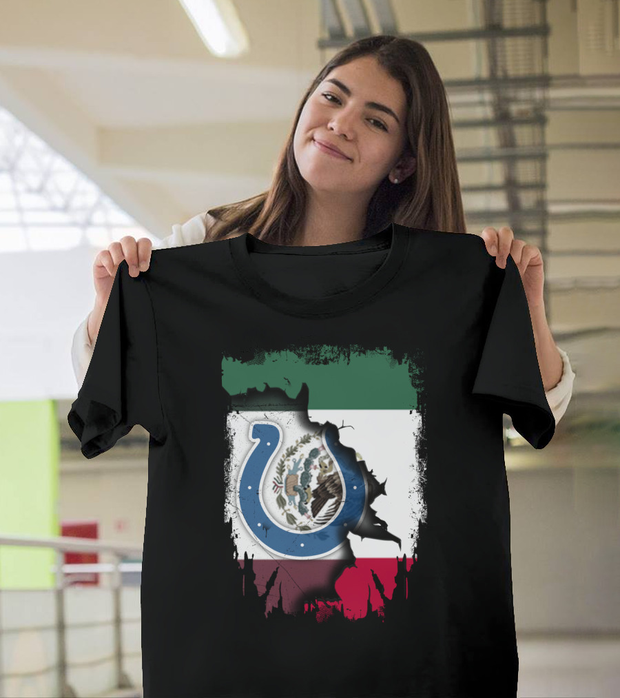 Mexico Colts Emblem on Distressed Flag Background T-Shirt
