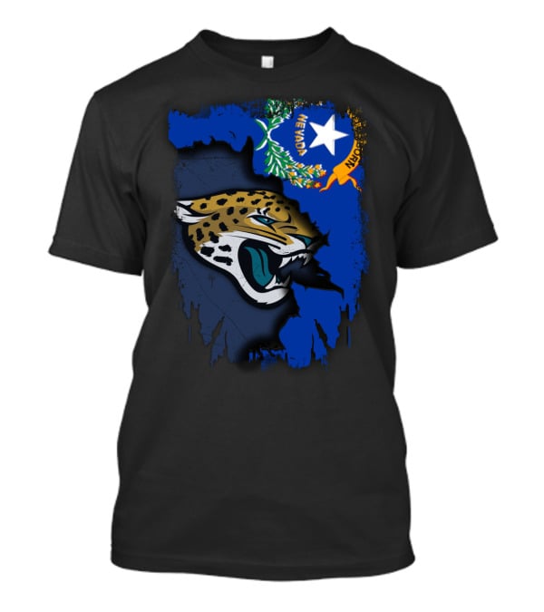 Nevada State Flag With Stylized Jaguars Emblem Together T-Shirt