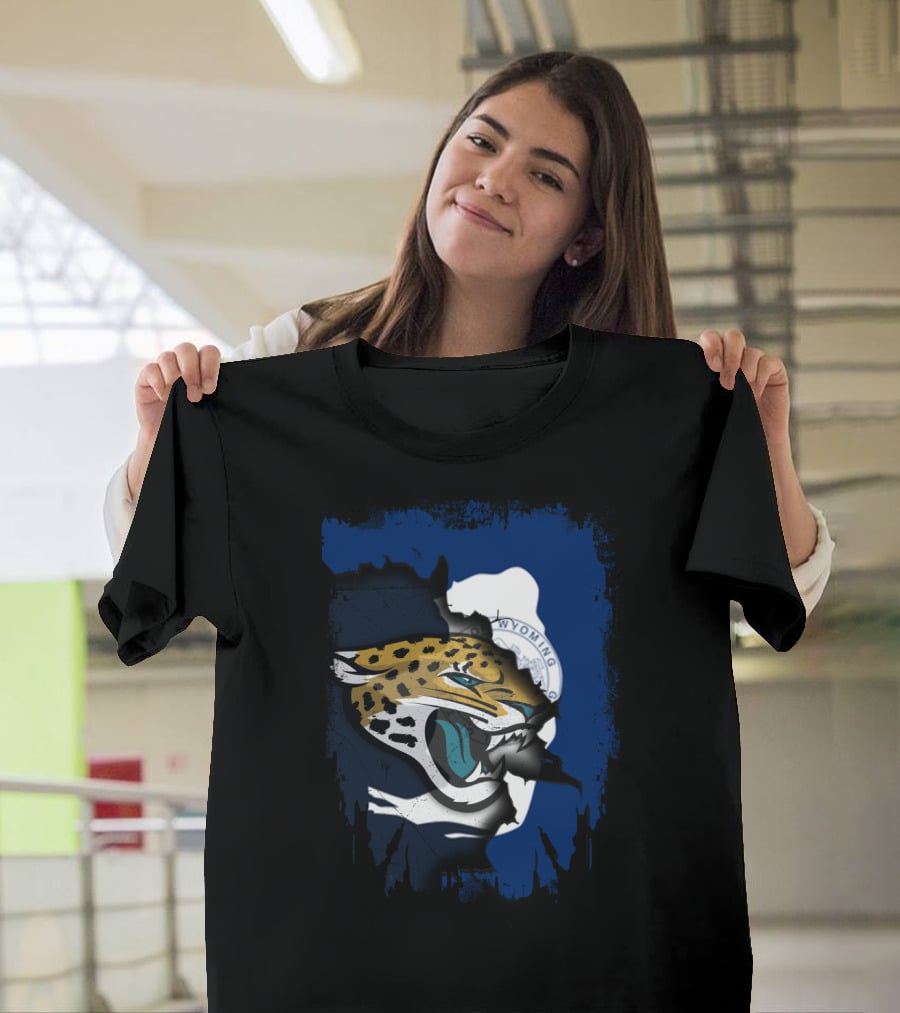 Wyoming State Pride With Jaguars Integration T-Shirt