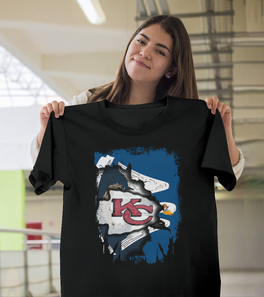 Together Louisiana with Kansas City Chiefs and Bald Eagle T-Shirt