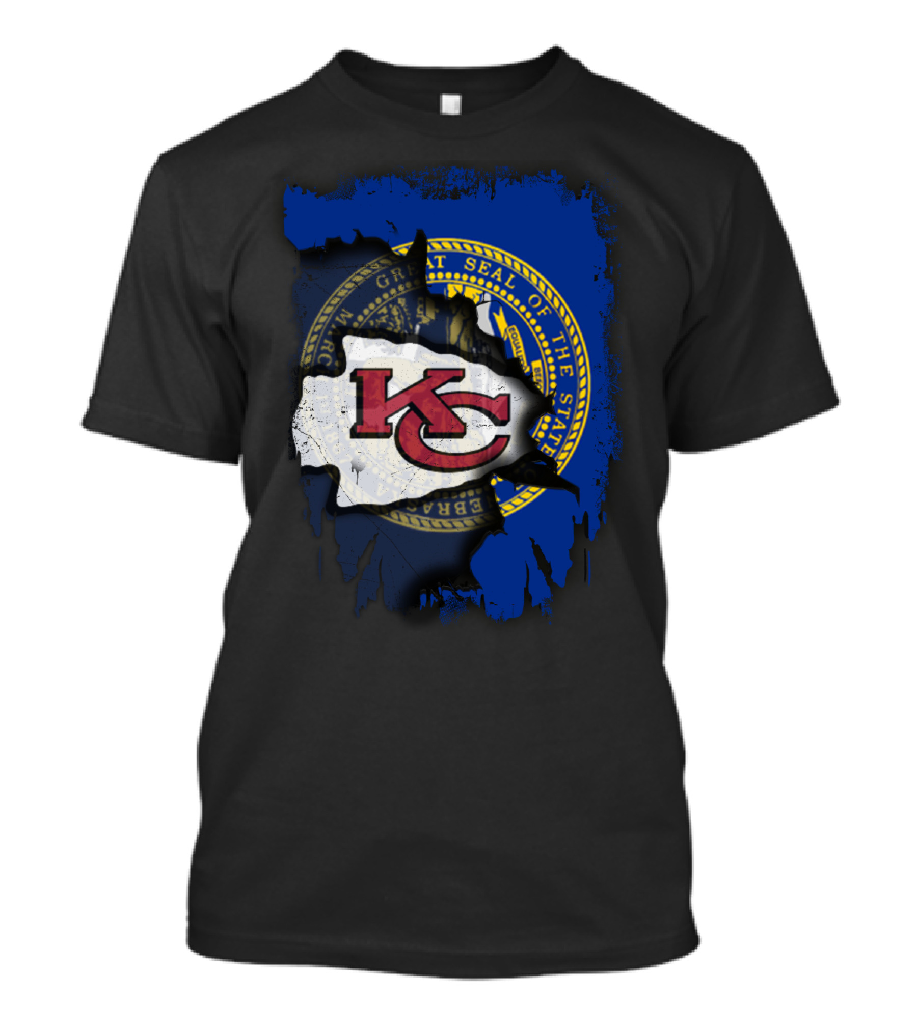 Nebraska State Seal With Kansas City Chiefs T-Shirt