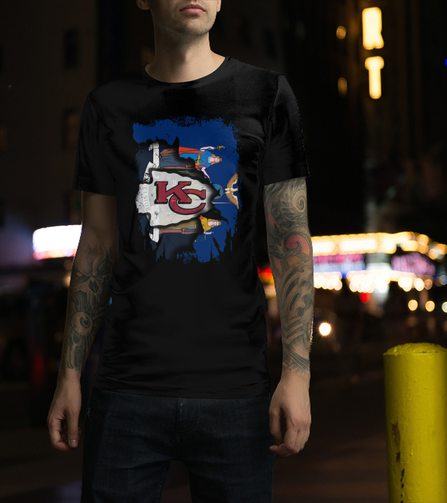 Together New York With KC Chiefs Logo And State Flag Elements T-Shirt