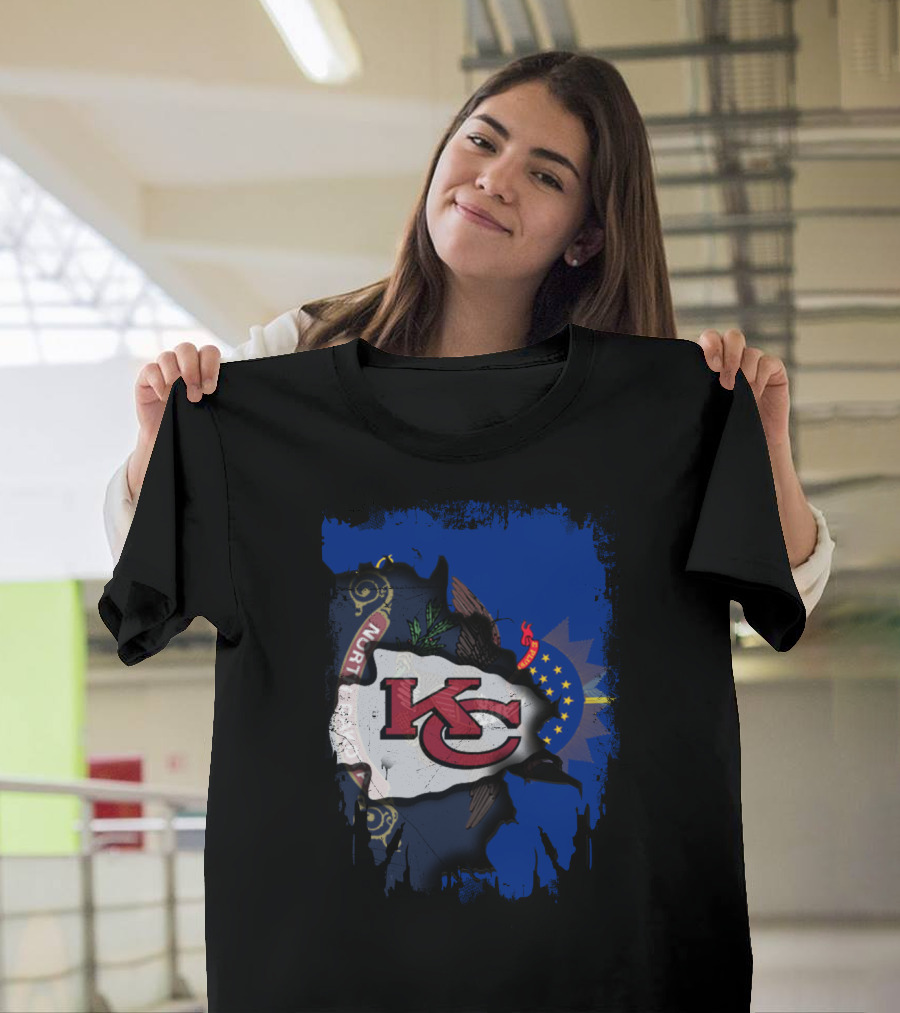 North Dakota Chiefs Emblem Blending State Pride T-Shirt