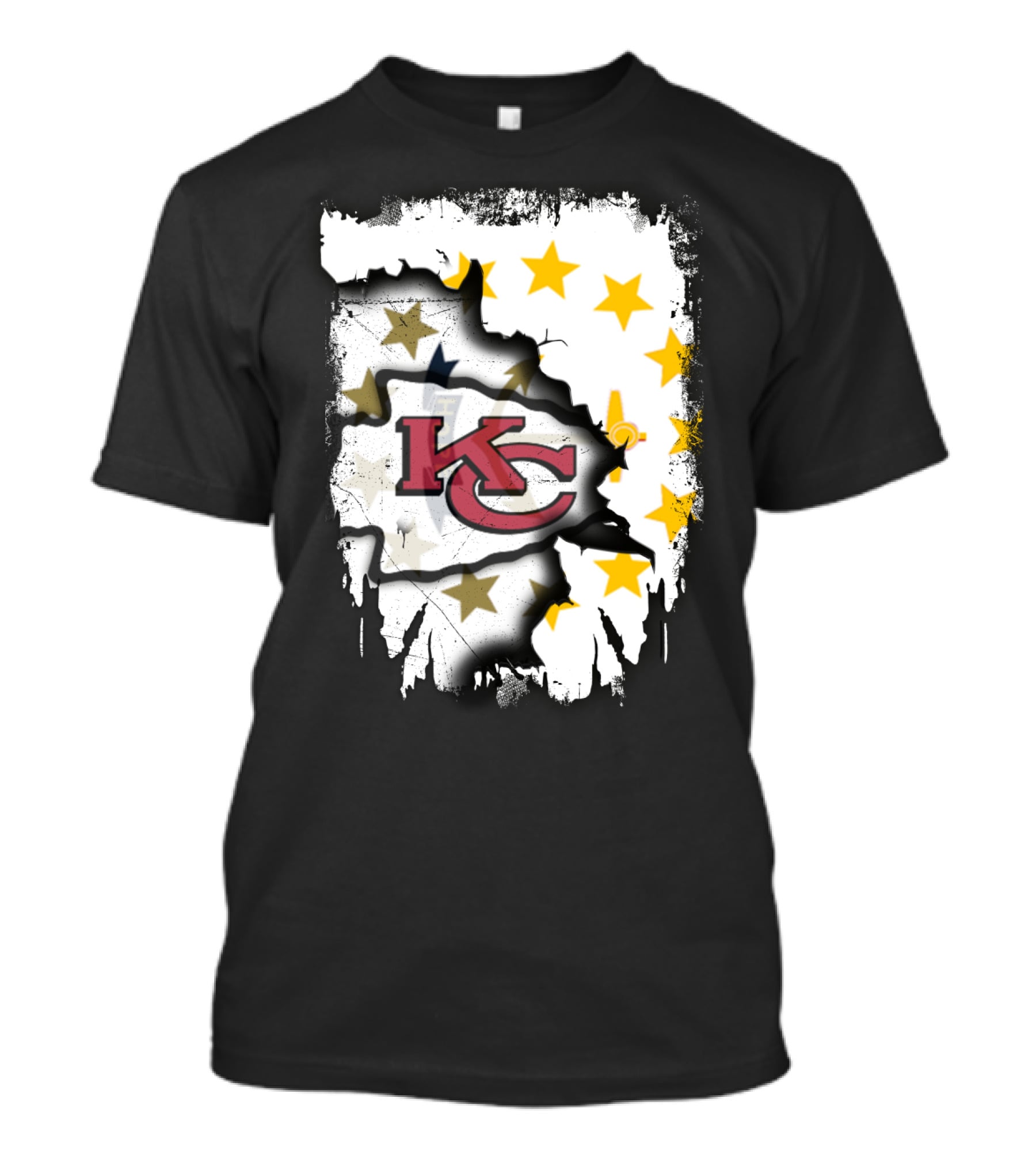 Together Rhode Island With KC Chiefs Burst Stars T-Shirt