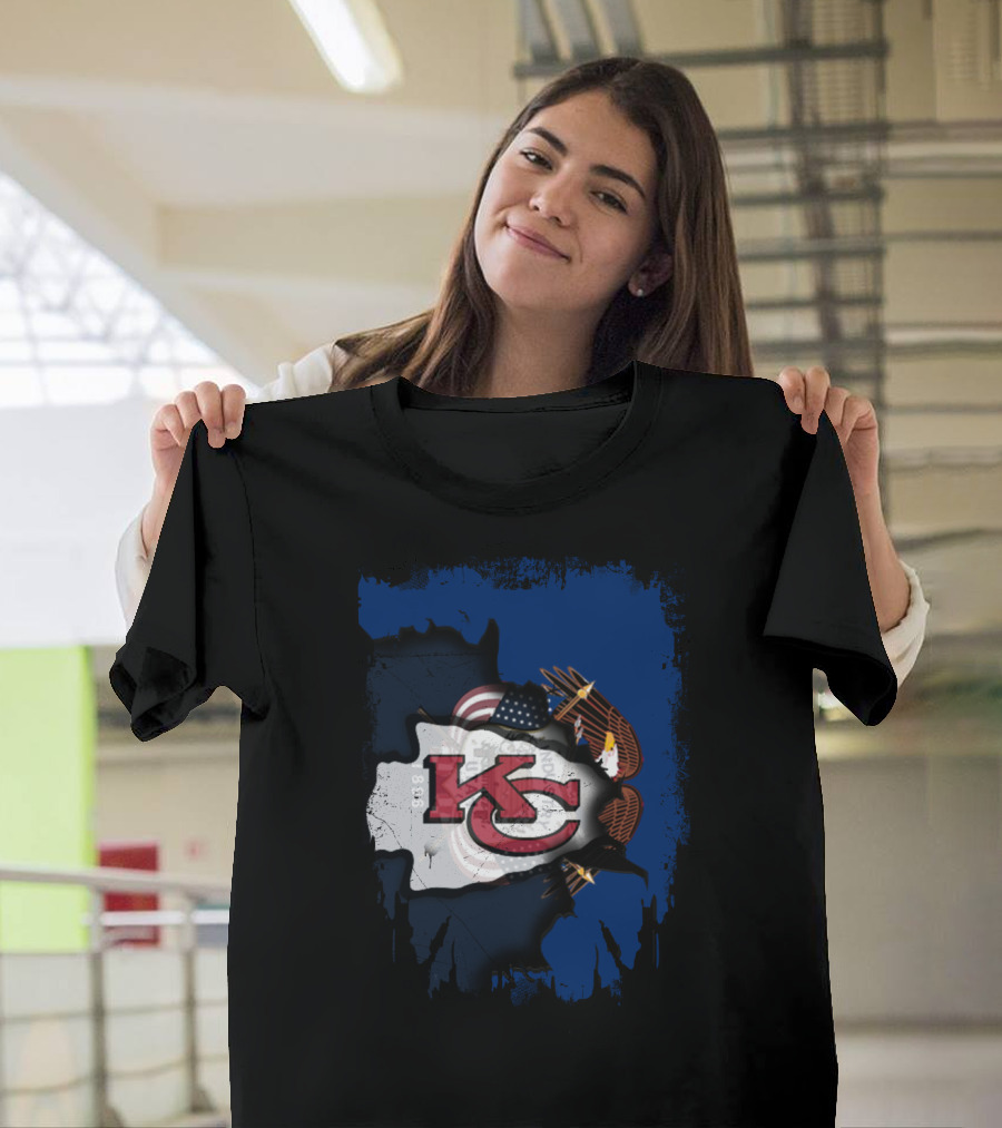 Together Utah KC Chiefs American Flag Eagle T-Shirt