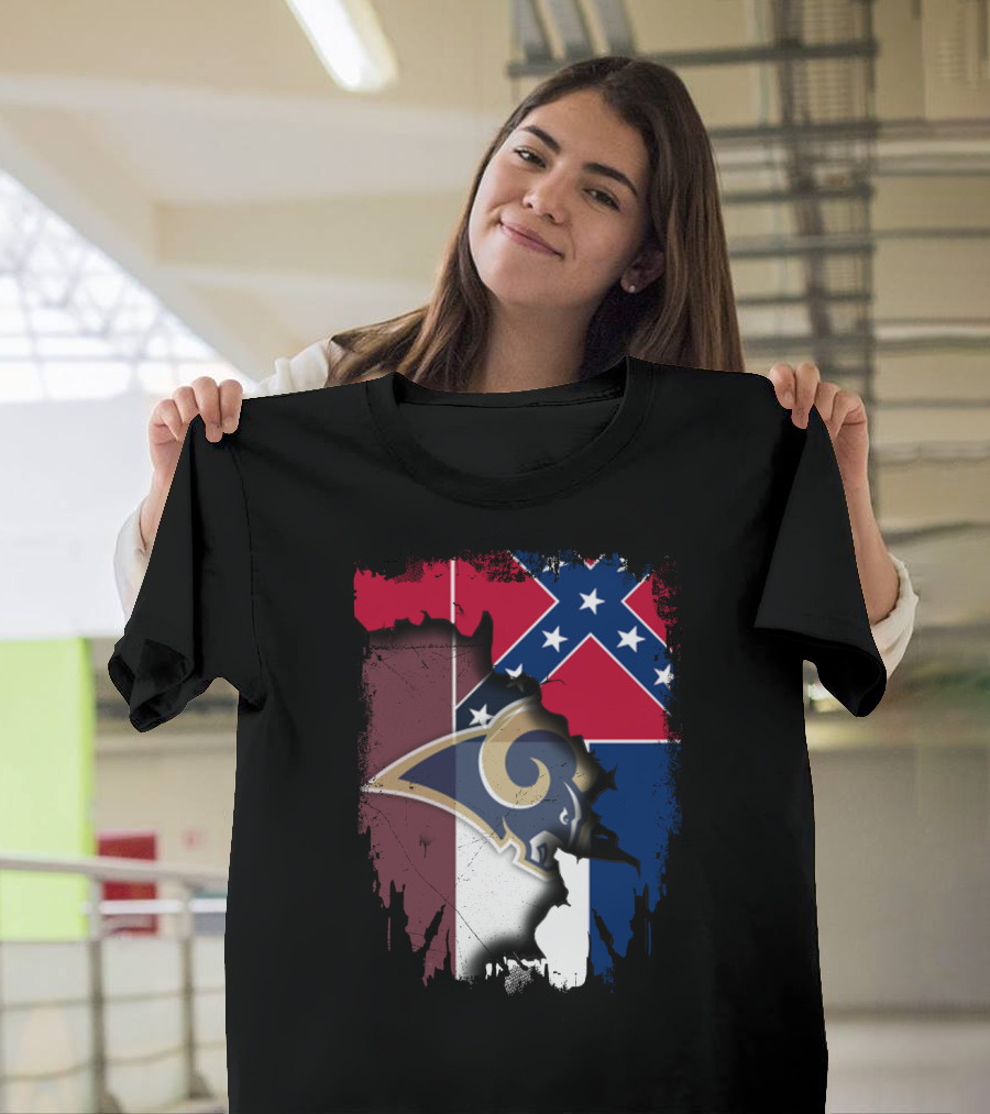 Together Mississippi Rams Confederate Flag T-Shirt