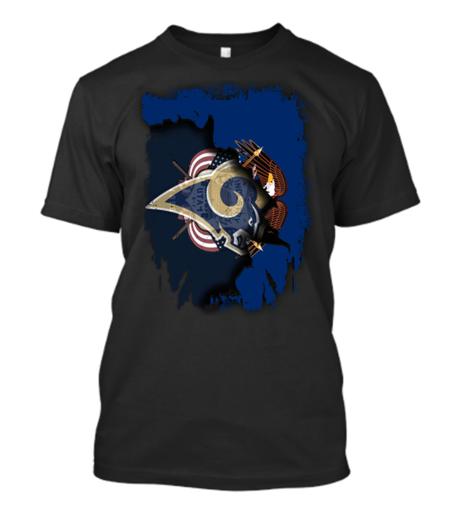 Together Utah Rams Shield With Flag And Eagle T-Shirt