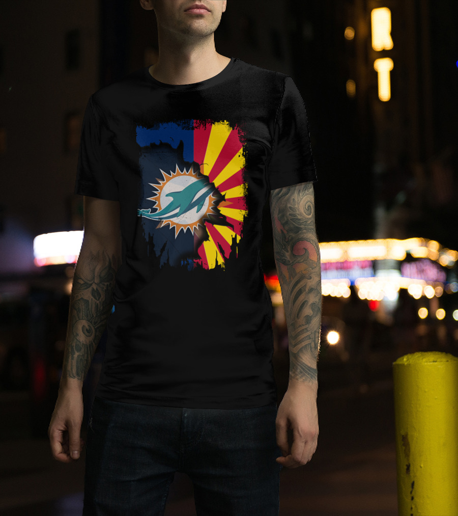 Miami Dolphins Arizona Flag Fusion T-Shirt